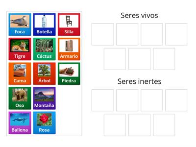 CLASIFICACIÓN DE SERES VIVOS E INERTES