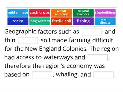 Exploration & Colonization Fill-in-the Blank