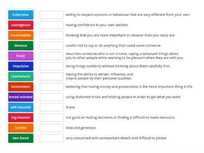 Personality adjectives IELTS