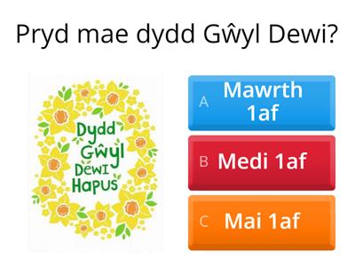 Cwis Dydd Gŵyl Dewi