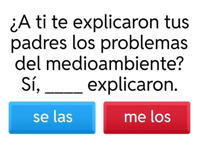 Pronombres de objeto directo e indirecto