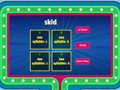 Reading Rev week 8 C or K? Cat/Kite Rule syllable sort