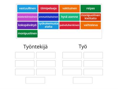 Työntekijä / työ