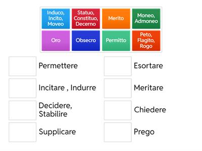 Verbi che introducono le proposizioni completive volitive