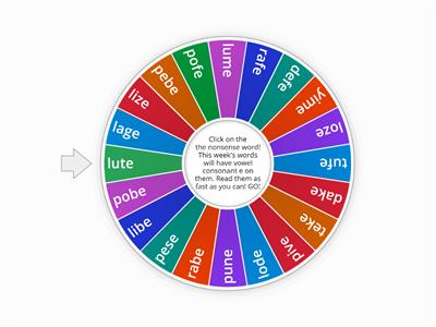 nonsense words with Vce