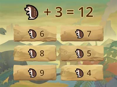 Sčítání a odčítání do 20 s přechodem - ježek