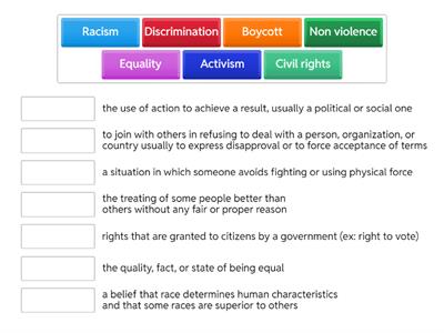Civil rights movement - glossary 