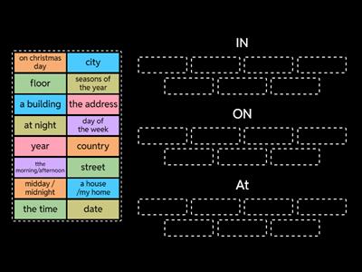  Prepositions IN/ AT / ON