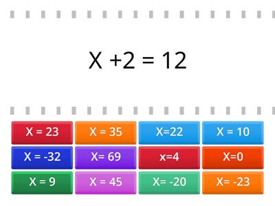 JUEGO ECUACIONES DE PRIMER GRADO 