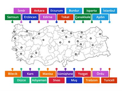 HARİTA OKURYAZARLIĞI QUİZİ-TÜRKİYE HARİTASI 