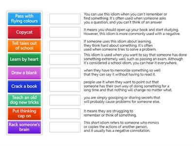 Idioms about school - Upper Intermediate