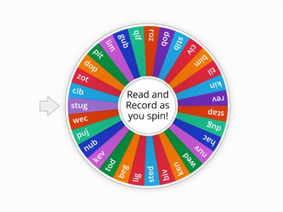 CVC Nonsense Word Wheel