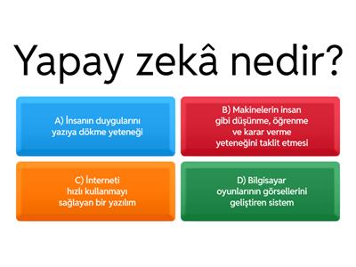 Yapay Zeka 5.Sınıf Soruları