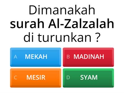  SURAH AL-ZALZALAH- KEFAHAMAN TAHUN 5