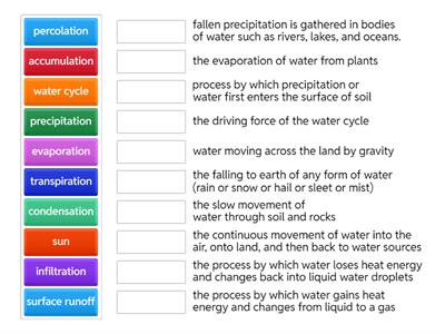 The Water Cycle Match Up 
