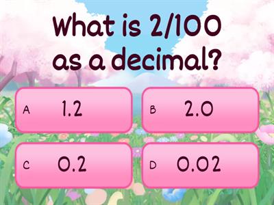 Fractions to Decimals - HUNDREDTHS