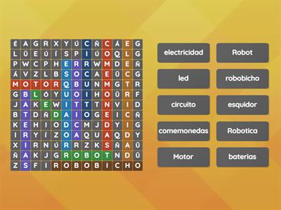 Sopa de letras de Robótica