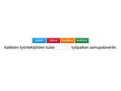 Työelämäverbejä