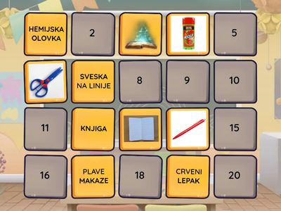 Školski pribor - igra pamćenja