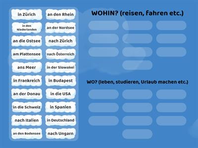 Wo? Wohin? Präpositionen (Reisen/Urlaub) B1