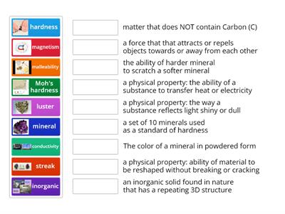 Minerals Vocabulary