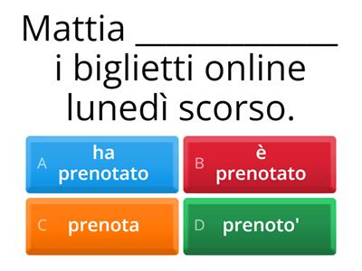 Completa le frasi con le parole mancanti (verbi e vocabolario) A1-A2 