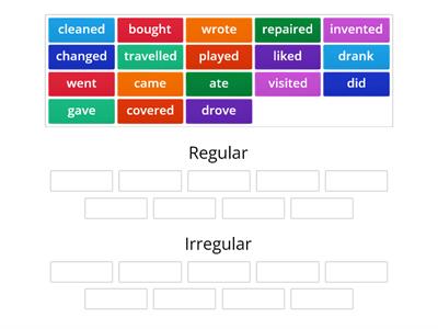 Regular and irregular verbs (Past Simple)