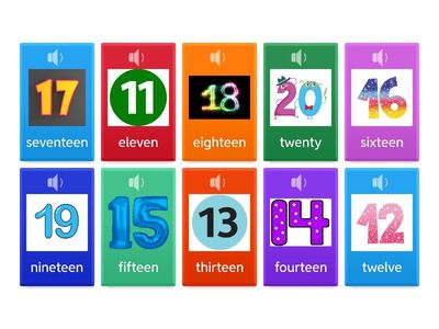 number 11 to 20 chart