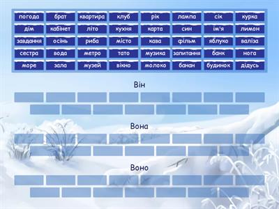 Згрупуйте слова (Divide the words into groups)