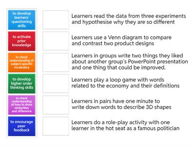 TKT CLIL - Unit 10 - Activity purposes