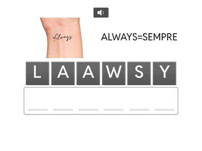 INGLESE (anagrammi):AVVERBI DI FREQUENZA