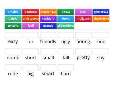 Unidad 0 (vocabulario adj)