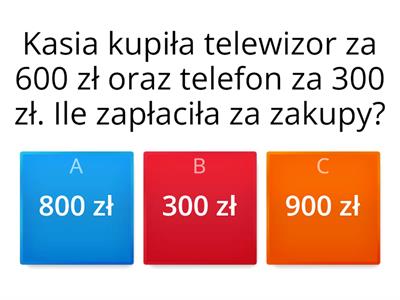 Dodawanie i odejmowanie w zakresie 1000. Obliczenia pieniężne.