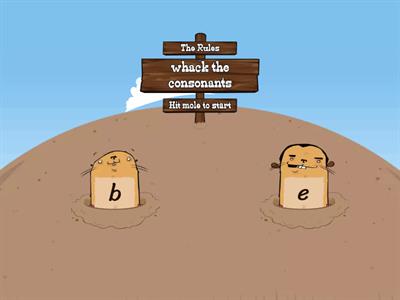 Whack a mole vowels/consonants