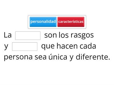 Vocabulario: El desarrollo de la personalidad y la autoestima