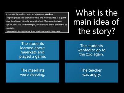 Identifying Main Idea and Details "The Meerkat Team Adventure"