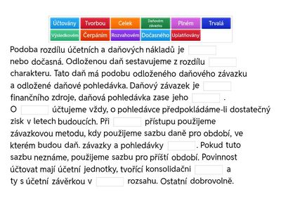 Odložená daň - Aktivita 2