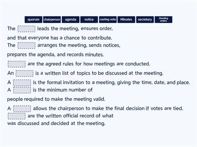 4.2 Company meetings - Fill in missing word
