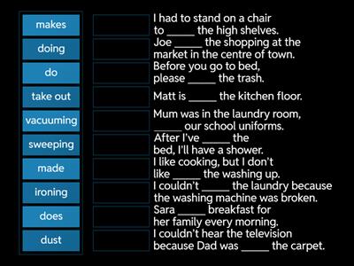 Housework - A2 English Vocabulary