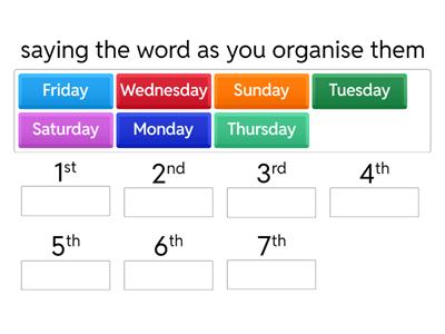 Order days of the week