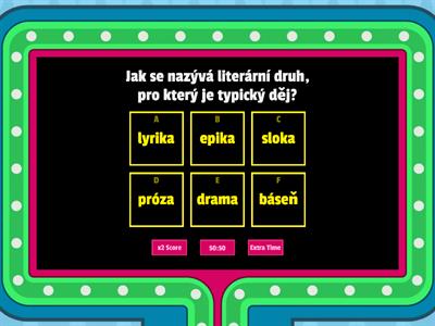 QUIZ SHOW - LITERÁRNÍ POJMY