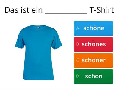 Wiederholung: unbestimmter Artikel + Adjektiv im Nominativ; bestimmter Artikel + Adjektiv im Nominativ + Akkusativ