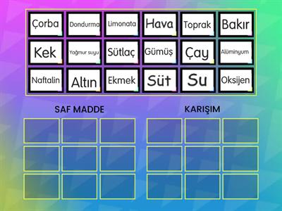 SAF MADDE VE KARIŞIMLAR