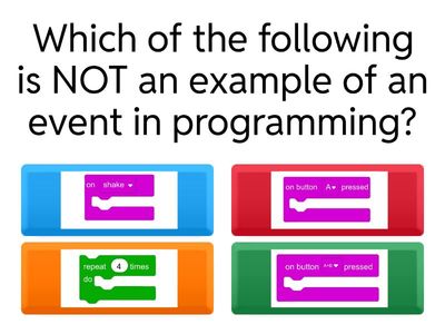 Which of the following is NOT an example of an event in programming?