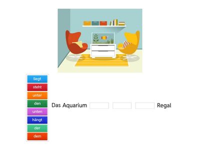 Mein Wohnzimmer - stehen - liegen - hängen