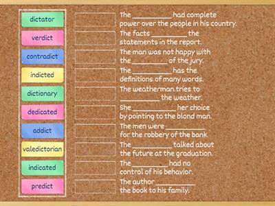 Latin Root dic, dict - to say or tell