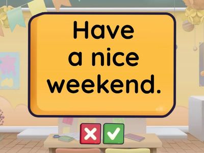 Everyday expressions, Days of the week, 0-20