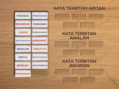 KATA TERBITAN AWALAN, AKHIRAN DAN APITAN