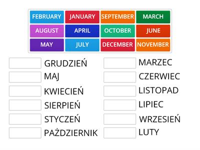 Months - połącz w pary