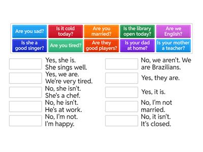 QUESTIONS AND ANSWERS - TO BE - PRESENT SIMPLE